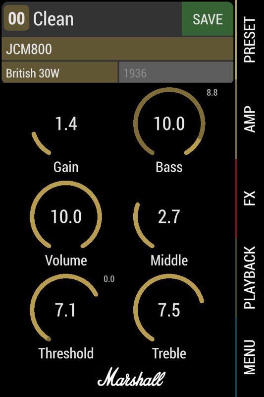 marshall gateway app guitarra